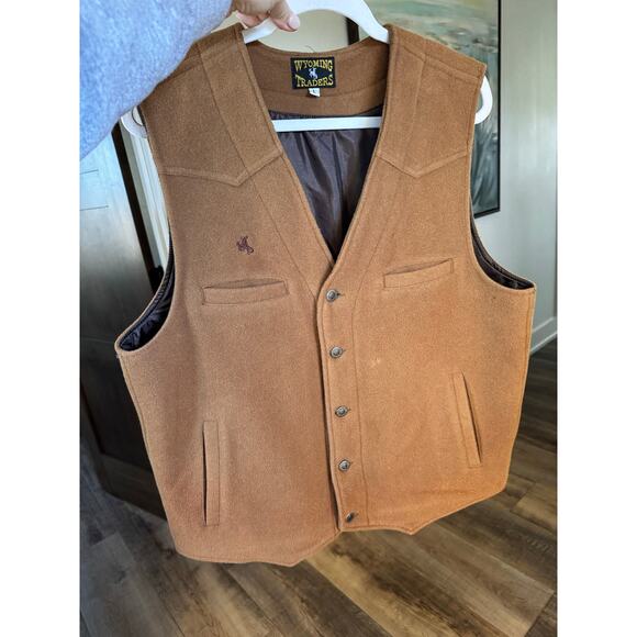 Wyoming Traders 100% Wool Vest Cowboy Ranch Wear Button Up Mens Large - Picture 5 of 11